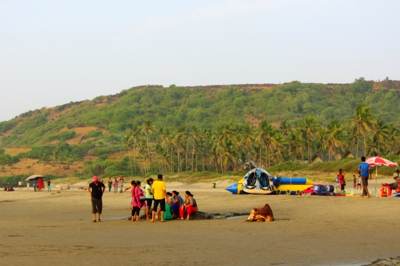Vagator beach crowd Goa India